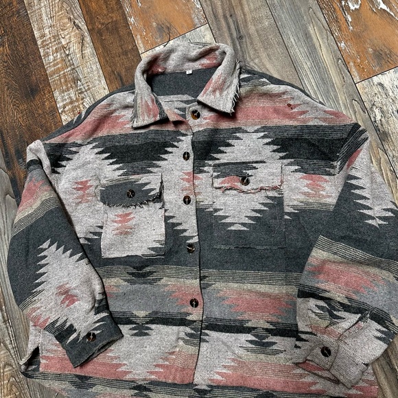 Southwestern Patterned Button-Up Jacket - Picture 4 of 4